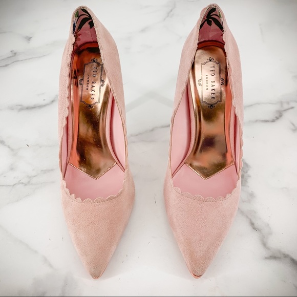 COPY - TED BAKER Heels Pink Sloana Scalloped Trim Suede - Picture 7 of 16